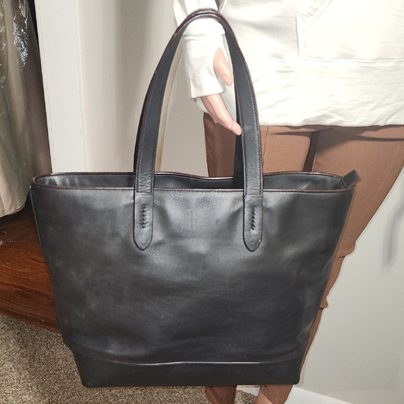 Coach Black Leather Laptop Tote - Picture 5 of 15